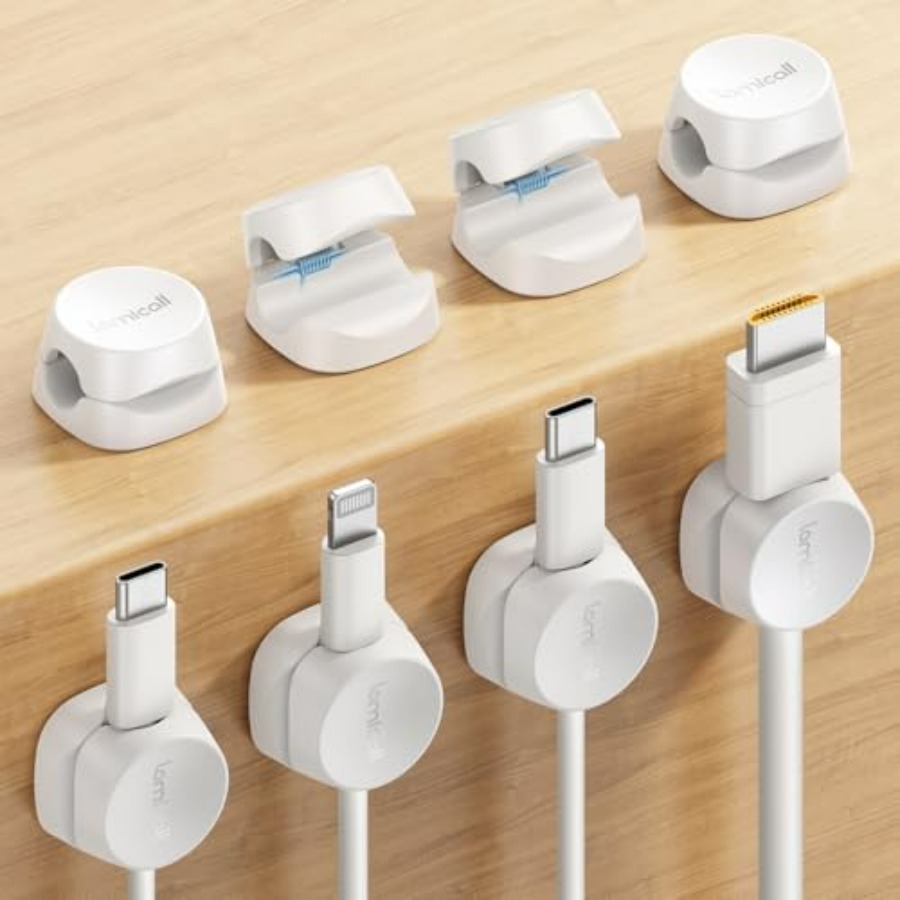 Car Cable Organizer - 8-pack snoerorganizer, [1s Lock] Spring Cable