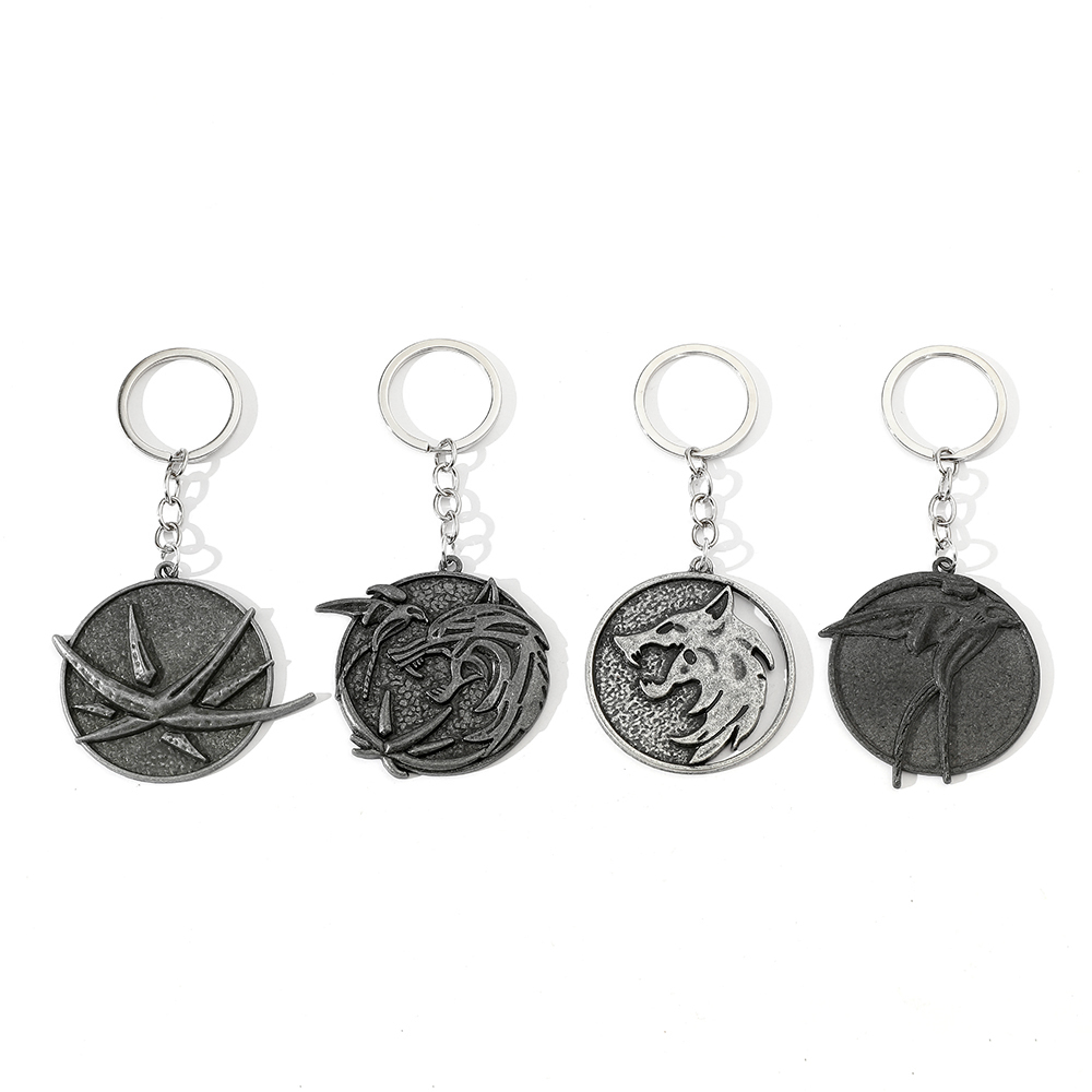 Car Accessories Gifts For Men - Vintage Wolf Head sleutelhanger Game Geralt
