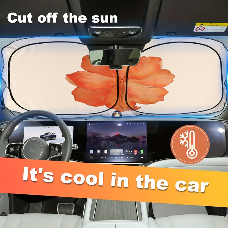 Car Accessories You Must Have - Zomerauto warmte-isolerende zonneklep, bedrukt bloemenpatroon, een