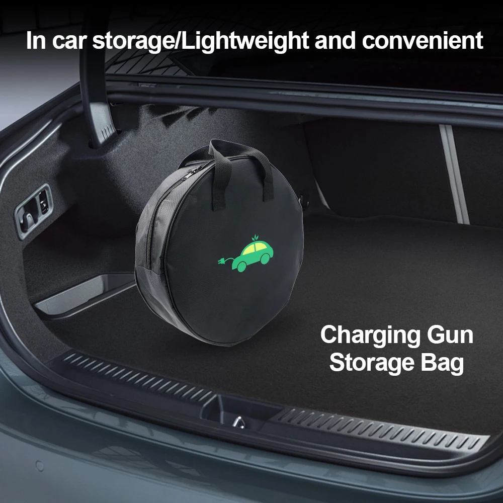 Car Cable Organizer - Duurzame ronde opbergtas voor autolaadkabels, waterdichte