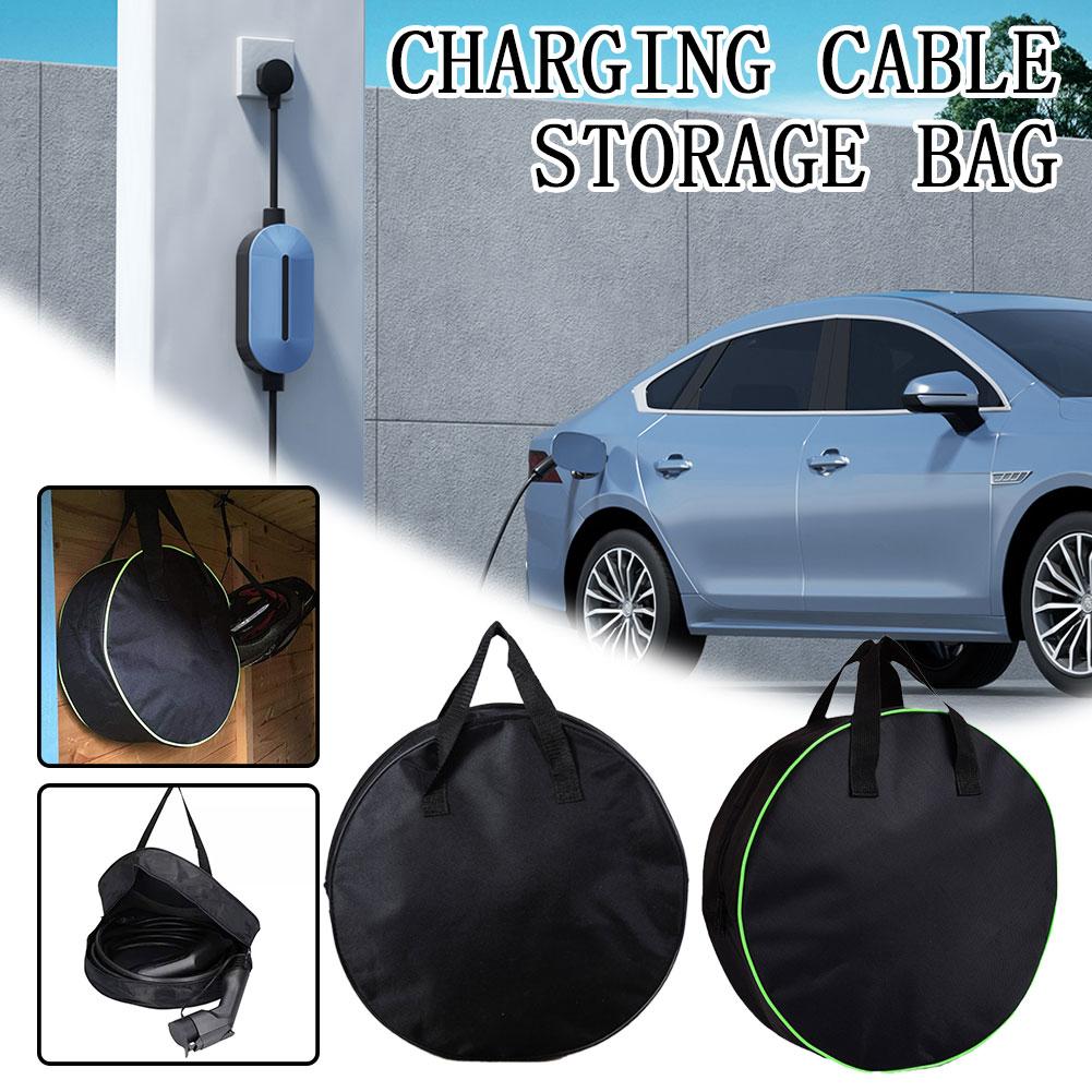 Car Cable Organizer - Duurzame ronde opbergtas voor autolaadkabels, waterdichte