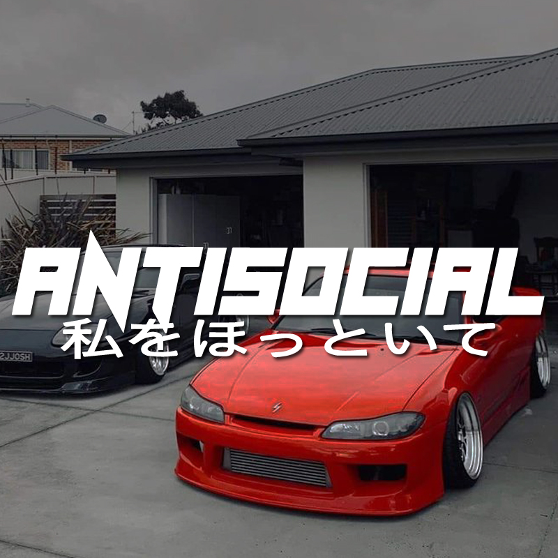 Car Accessories Banner - JDM-stijl 'ANTISOCIRL' vinyl sticker, voorruit achterruit